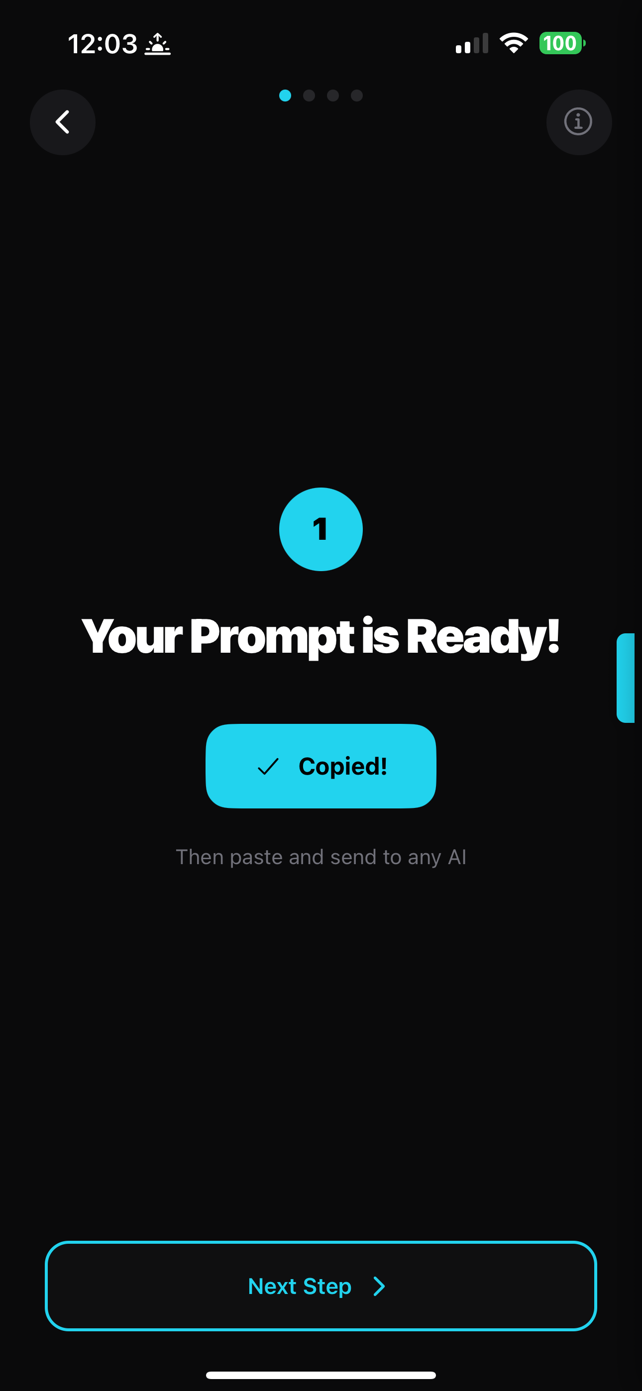Step 1: Your Prompt is Ready - then paste and send to any AI